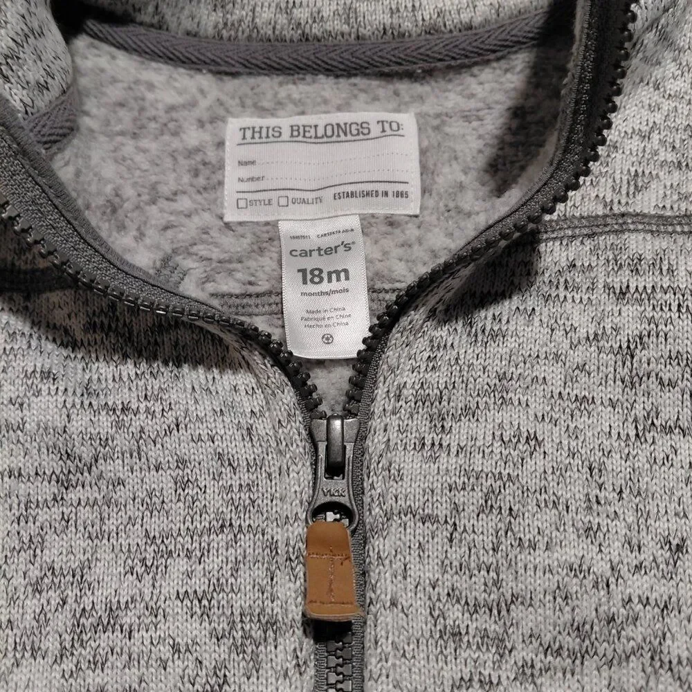 Carter's Toddler Boys 18M Zip-Up Faux-Sherpa Vest EUC